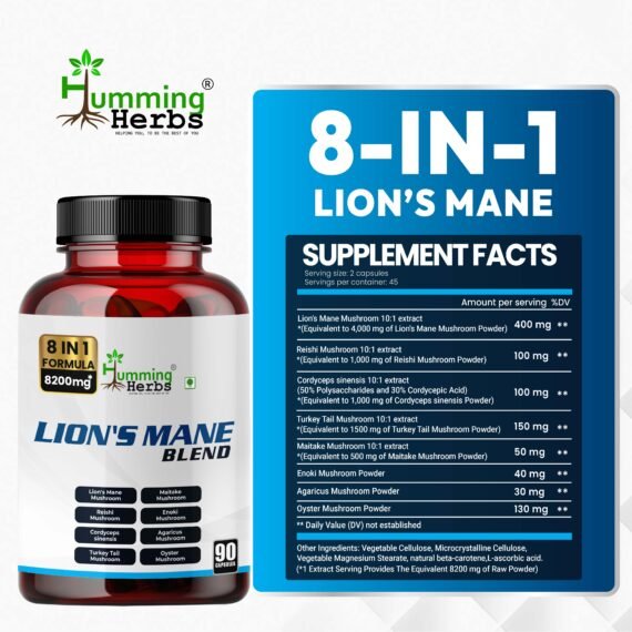 Humming Herbs Lion’s Mane 8-in-1 Formula for Cognitive Health