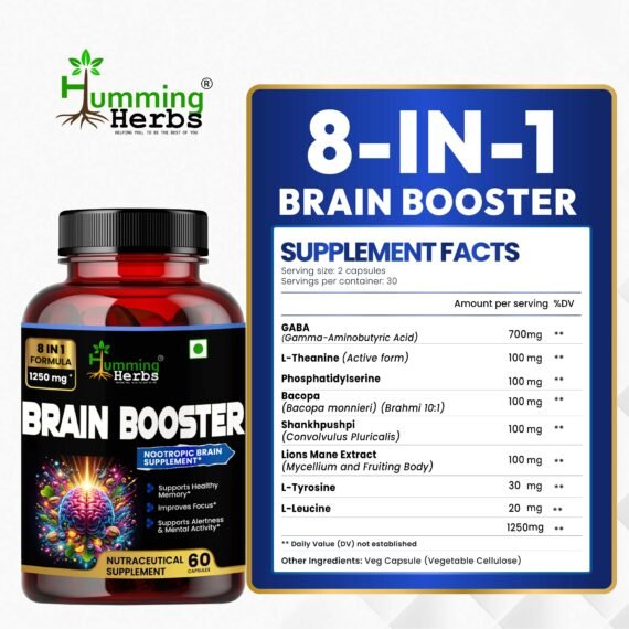 8-in-1 Brain Booster Supplement for Memory and Focus