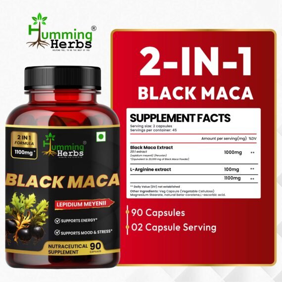 Black Maca Capsules - 2-in-1 Energy & Mood Support Formula