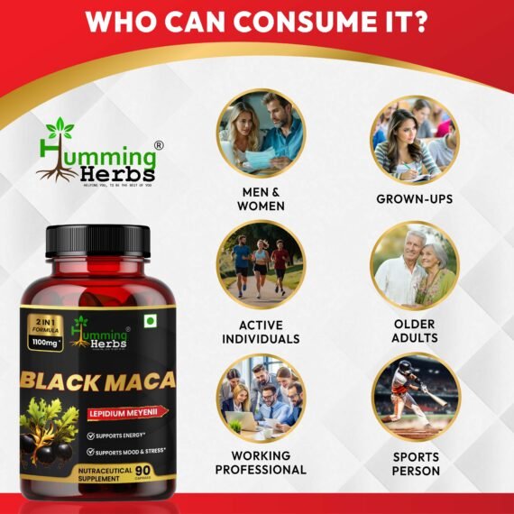 Black Maca Capsules - 2-in-1 Energy & Mood Support Formula