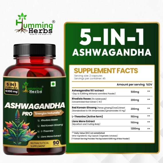 Ashwagandha Pro Supplement 5-in-1 Formula