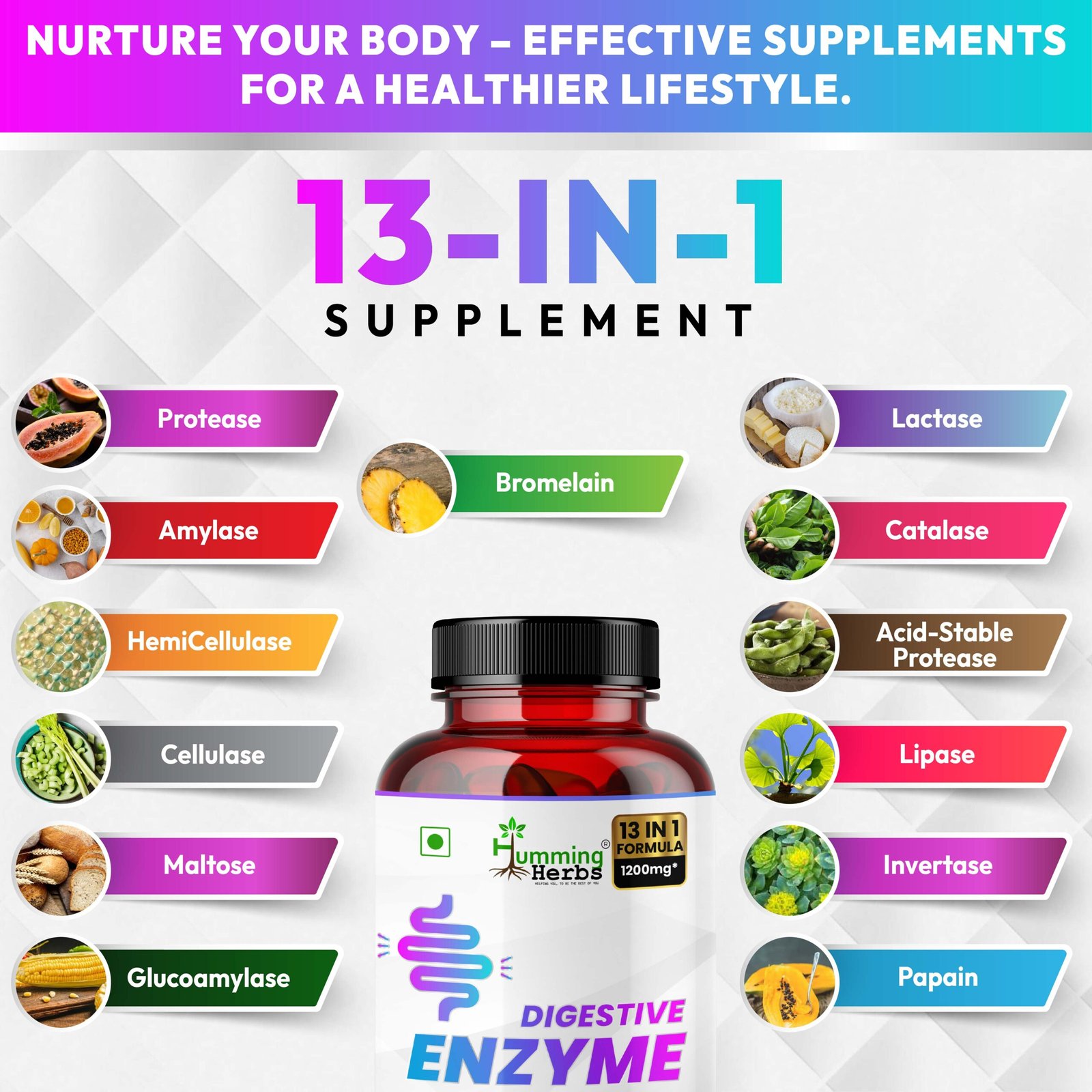 13-in-1 Digestive Enzyme Supplement